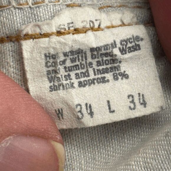 Vintage Levis Single Stitch Redline Selvedge #6 Button 70s 32x32 Thrashed - Picture 4 of 16